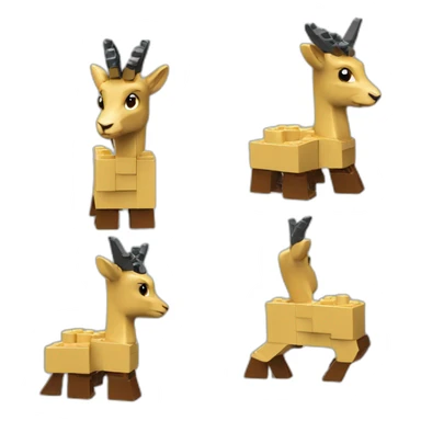 A chamois playing with Lego small bricks sticker