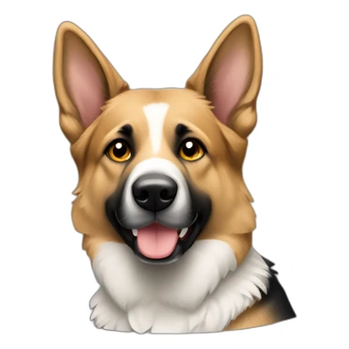 german shepard black and white sticker