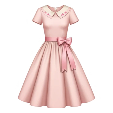 pale pink vintage dress with cross ribbon sticker