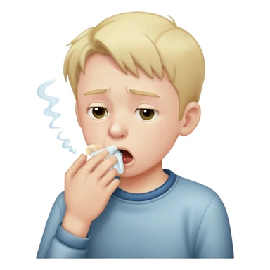 a boy coughing sticker