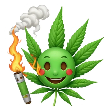 a marijuana joint with a happy face sticker