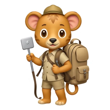  Safari Animal with Backpack  sticker