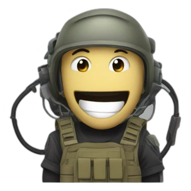 counter terrorist laugh while holding wires sticker