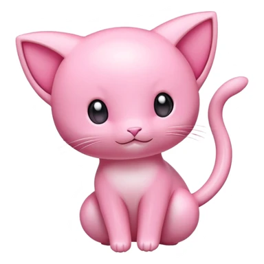 cute pink Mew Pokemon floating sticker