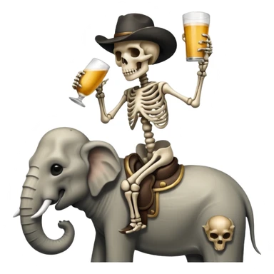 Skeleton Rider on elephant, Drinking. sticker