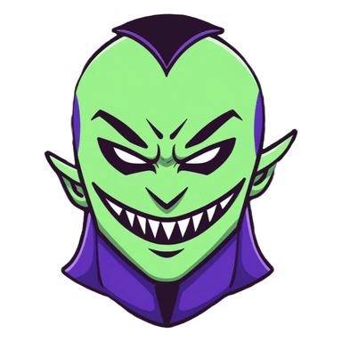 Anime villain with evil smile sticker
