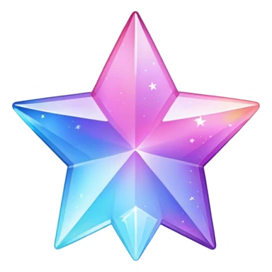 Gradient iridescent Pastel rainbow Pink violet blue crystal star  Primogem sticker