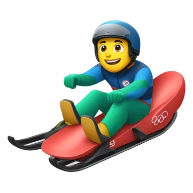 Olympic luge sticker