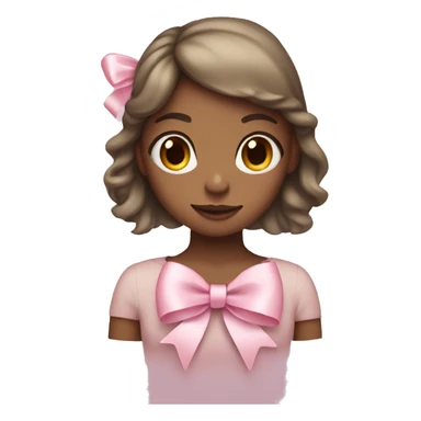 Girl with a light pink heart wrapped in a ribbon and bow  sticker
