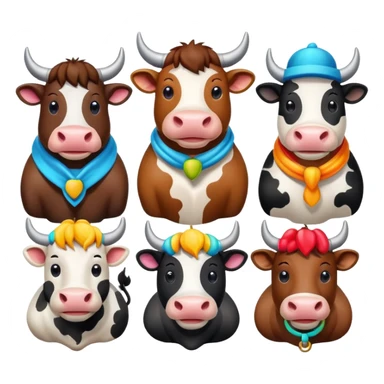 generate an emoji of a group of male and female bulls travelling together on holidays sticker