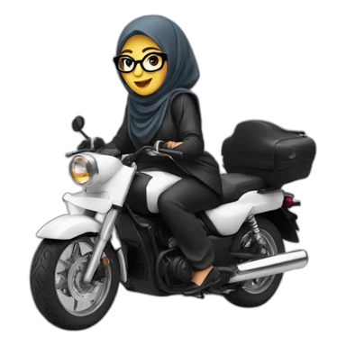 Hijab on motorcycle with glasses in Marocco sticker