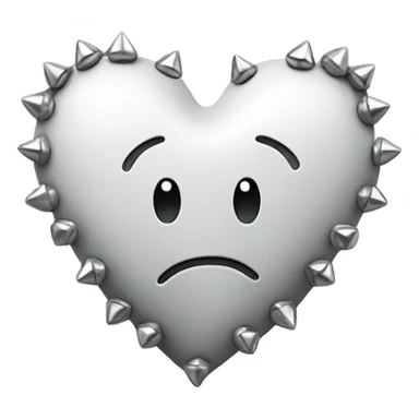 a hollow heart studded with silver sticker