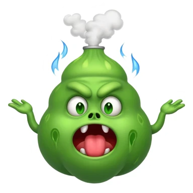 Scary monster farting sticker