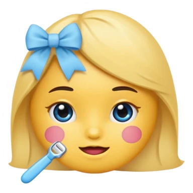 Mache einen coquette emoji ne babyblaue schleife ohne Gesicht  sticker