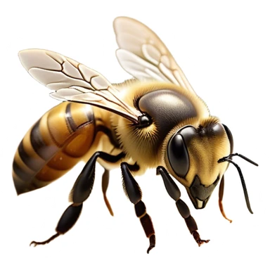 Beautiful and Majestic Bee Portrait Emoji, Head and body rendered in serene repose with a gentle, content smile, showcasing a tiny, fuzzy form with softly closed delicate wings and eyes in tranquil slumber, Simplified yet exquisitely endearing features, highly detailed, glowing with a soft, drowsy golden light, high shine, relaxed and utterly noble, stylized with an air of regal natural beauty, soft glowing outline, capturing the essence of a majestic bee that embodies the timeless charm of nature! sticker
