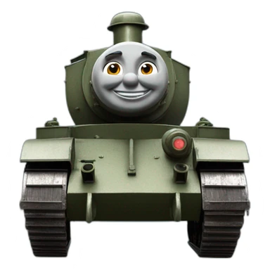 thomas the tank engine as a battle tank sticker