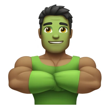 peepo green strong-muscle arms sticker
