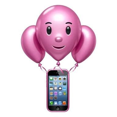 jeff koons style pink cell phone balloon sculpture  sticker