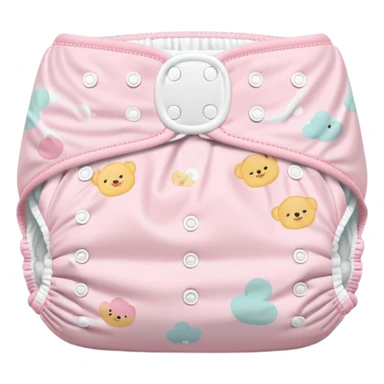 pastel pink disposable diaper with cute baby nursery prints and patterns sticker