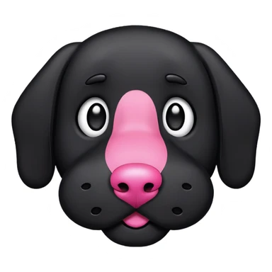 Black doodle pink nose sticker
