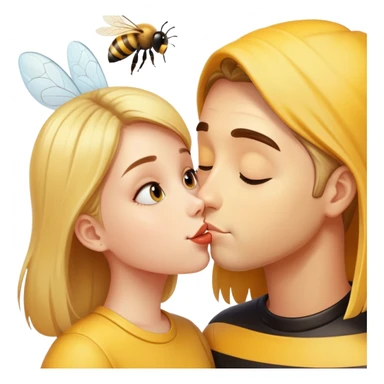 Kiss with bee sticker