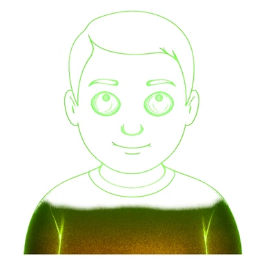 Make the neon green eyes even brighter and more glowing, keep the rest of the emoji unchanged, with no background. The style is a neon green glowing emoji with no background. sticker
