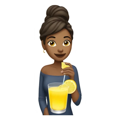 Brown woman sipping lemon drop sticker