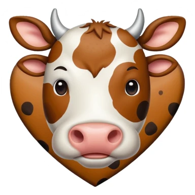Cow print brown  heart sticker