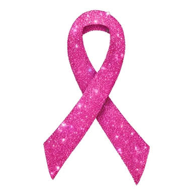 Pink ribbon with glitter sticker