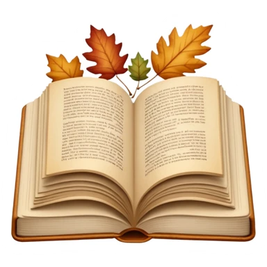 beige autumn open book with leaves on it sticker