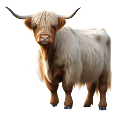 Highland cow in winter sticker
