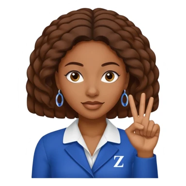 Zeta Phi Beta Sorority black women emoji. Use our hand sign sticker