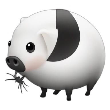 Yin Yang black and white pig armadillo cow centipede insect sticker