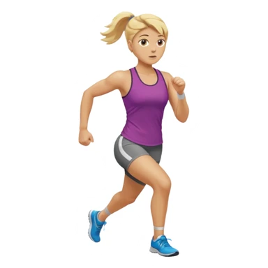 create a stocky female runner with blonde hair sticker