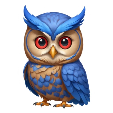 Quiero un búho con una camiseta azul y el medio que diga una u gigante y roja sticker