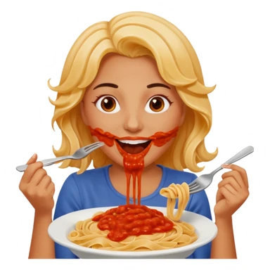 the woman who eats pasta sticker