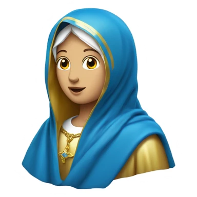 Virgin Mary with blue veil and golden aureole sticker