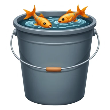 dead fishes in plain bucket sticker