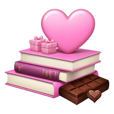 pink light romance books and chocolates sticker