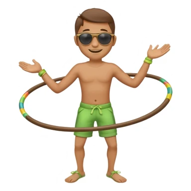 man Hula hoopin hands on hip sticker