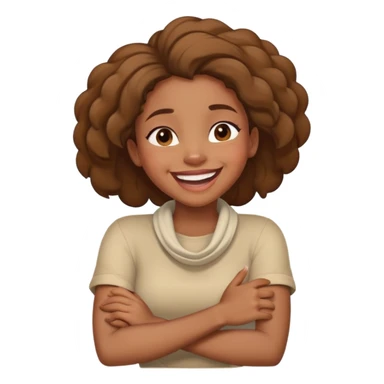 black girl arms crossed around her neck laughing sticker