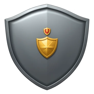Steel gray shield with bicep flex icon sticker