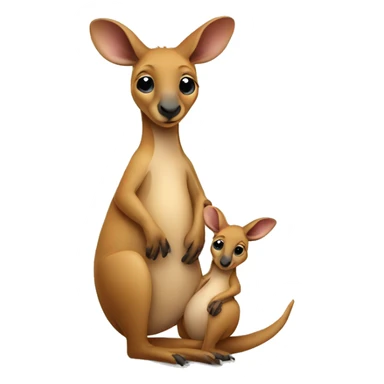 kangaroo with baby in pouch sticker