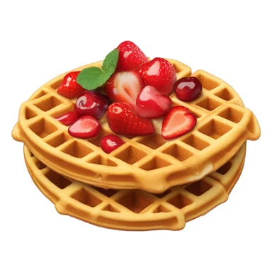 waffles with strawberries and cherries sticker