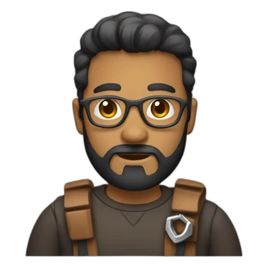 brown software engineer with anchor beard sticker
