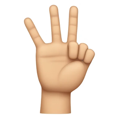 Hand with index and middle finger up and thumb out sticker