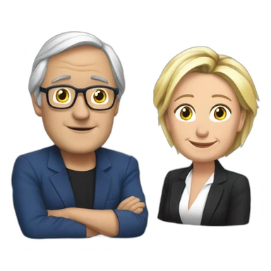 jean luc melanchon avec marine  le pen sticker