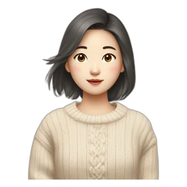 Pretty South Korean Girl in a sweater sticker