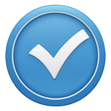 A blue circle emoji with a white tick in it sticker