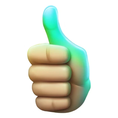 thumb up, glowing, magical style sticker